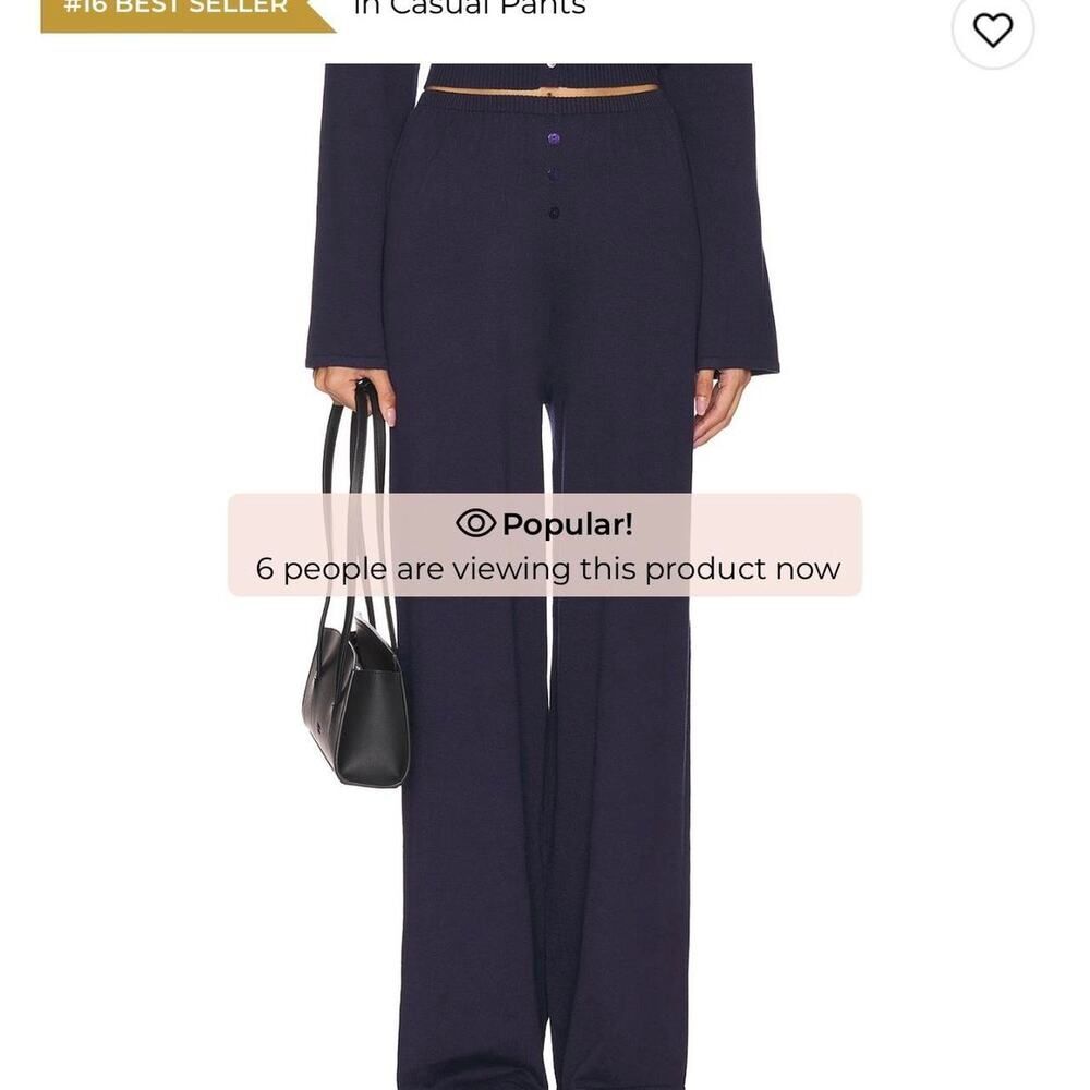 Women's Sndys x Revolve August Button Knit Pants in Navy Blue Size Medium